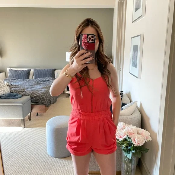 Urban Outfitters Coral Shorts Jumpsuit - Picture 3 of 3